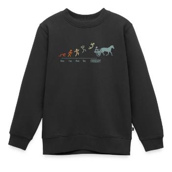 Trotting Horse Trotting Sport Vintage Horses - Kids Premium Organic Sweatshirt - black - Front - AI Model Kid Female (0cm)