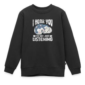 Husky - Kinder Premium Organic Sweatshirt - Schwarz - Vorne - AI Model Kid Female (0cm)