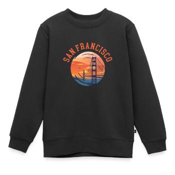 San Francisco - Sweat Premium enfant bio - noir - Devant - AI Model Kid Female (0cm)