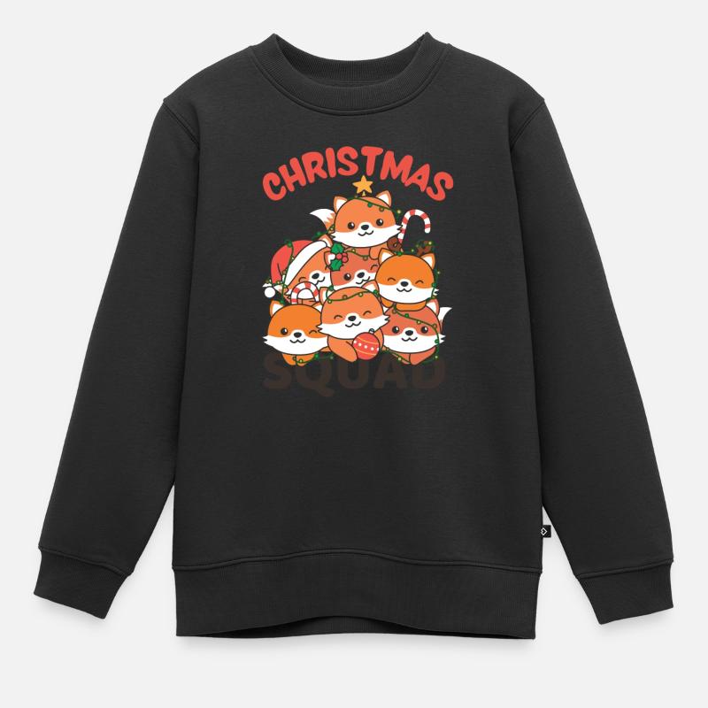 Fuchs Weihnachtsbaum Christmas Squad Fuchs - Kinder Premium Organic Sweatshirt - Schwarz