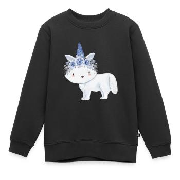 Cute arctic fox - Kids Premium Organic Sweatshirt - black - Front - AI Model Kid Female (0cm)