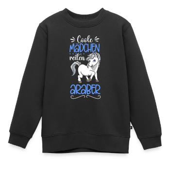 Coole Mädchen reiten Araber - Kinder Premium Organic Sweatshirt - Schwarz - Vorne - AI Model Kid Female (0cm)