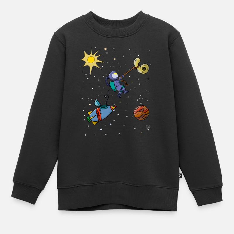 Astronaut 6th birthday 6 years rocket space - Kids Premium Organic Sweatshirt - black