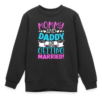 Maman et papa vont se marier - Sweat Premium enfant bio - noir - Devant - AI Model Kid Female (0cm)