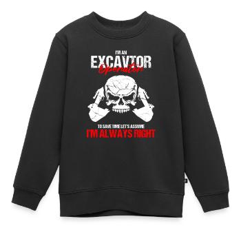 Pelle pour opérateur de pelle - Sweat Premium enfant bio - noir - Devant - AI Model Kid Female (0cm)