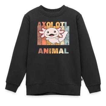 Axolotl Is My Spirit Animal - süße Axolotl vintage - Kinder Premium Organic Sweatshirt - Schwarz - Vorne - AI Model Kid Female (0cm)