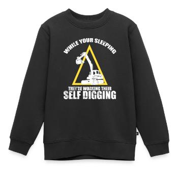 Conception des opérateurs d’équipement lourd et des opérateurs d’excavatrices - Sweat Premium enfant bio - noir - Devant - AI Model Kid Female (0cm)