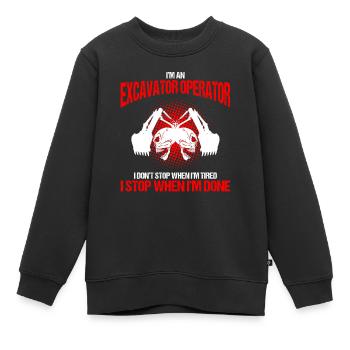 Conception des opérateurs d’équipement lourd et des opérateurs d’excavatrices - Sweat Premium enfant bio - noir - Devant - AI Model Kid Female (0cm)