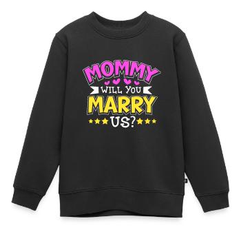 Maman tu veux nous épouser - Sweat Premium enfant bio - noir - Devant - AI Model Kid Female (0cm)