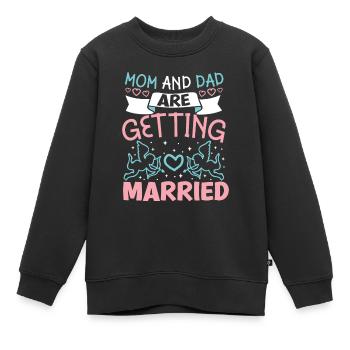 Maman et papa vont se marier - Sweat Premium enfant bio - noir - Devant - AI Model Kid Female (0cm)