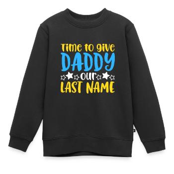 Papa heiraten - Verlobung - Kinder Premium Organic Sweatshirt - Schwarz - Vorne - AI Model Kid Female (0cm)