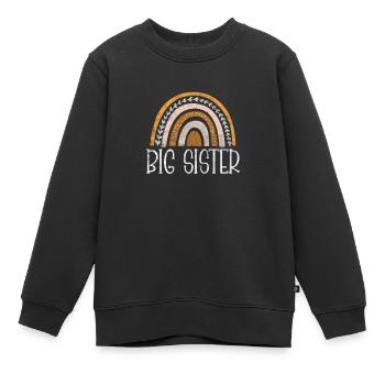 Grande sœur Frère frères et sœurs Cadeau - Sweat Premium enfant bio - noir - Devant - AI Model Kid Female (0cm)