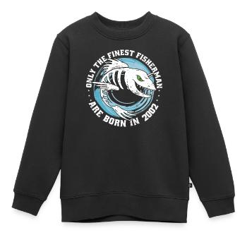 Angler né 2002 anniversaire drôle - Sweat Premium enfant bio - noir - Devant - AI Model Kid Female (0cm)