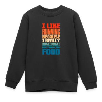 Courir - Sweat Premium enfant bio - noir - Devant - AI Model Kid Female (0cm)