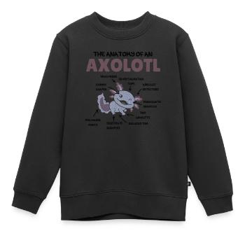 Axolotl Explication Anatomie d’un Axolotl - Sweat Premium enfant bio - noir - Devant - AI Model Kid Female (0cm)