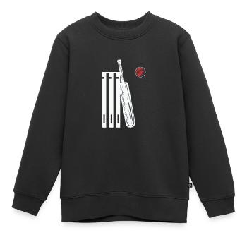 Cricket - Kinder Premium Organic Sweatshirt - Schwarz - Vorne - AI Model Kid Female (0cm)