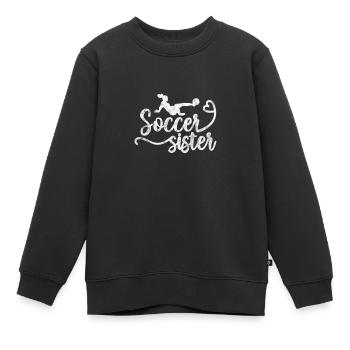 Football Soeur Frère Frères et Sœurs Cadeau - Sweat Premium enfant bio - noir - Devant - AI Model Kid Female (0cm)