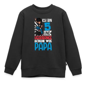 Ich bin 5 - Jungen Rocker - Kinder Premium Organic Sweatshirt - Schwarz - Vorne - AI Model Kid Female (0cm)