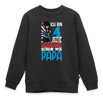 Ich bin 4 - Jungen Rocker - Kinder Premium Organic Sweatshirt - Schwarz - Vorne - AI Model Kid Female (0cm)