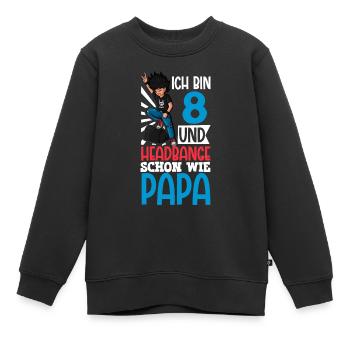 Ich bin 8 - Jungen Rocker - Kinder Premium Organic Sweatshirt - Schwarz - Vorne - AI Model Kid Female (0cm)
