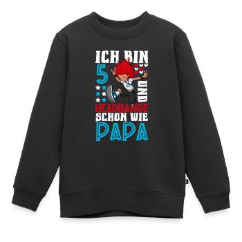 Ich bin 5 - Mädchen Rocker - Kinder Premium Organic Sweatshirt - Schwarz - Vorne - AI Model Kid Female (0cm)