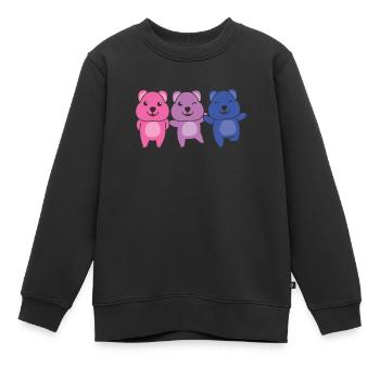 Bi Flag Pride LGBTQ Quokka - Kinder Premium Organic Sweatshirt - Schwarz - Vorne - AI Model Kid Female (0cm)