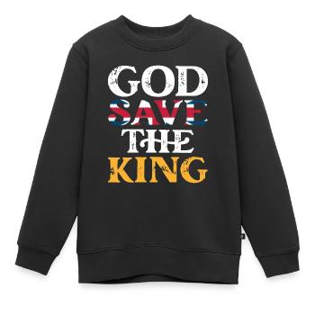 König Karl III. Gott rette den König Karl den - Kinder Premium Organic Sweatshirt - Schwarz - Vorne - AI Model Kid Female (0cm)