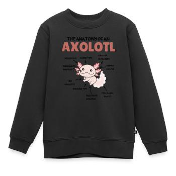 Axolotl Explication Anatomie d’un Axolotl - Sweat Premium enfant bio - noir - Devant - AI Model Kid Female (0cm)