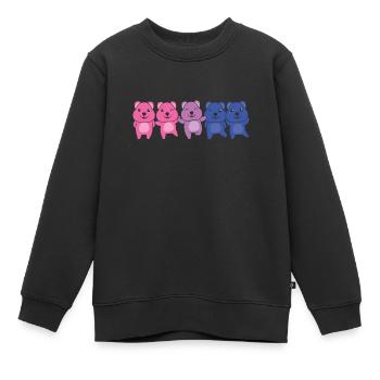 Bi Flag Pride LGBTQ Quokka - Kinder Premium Organic Sweatshirt - Schwarz - Vorne - AI Model Kid Female (0cm)