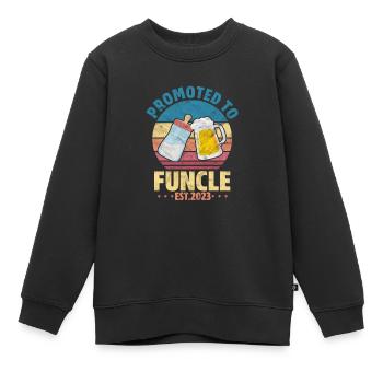 Oncle enceinte - Sweat Premium enfant bio - noir - Devant - AI Model Kid Female (0cm)