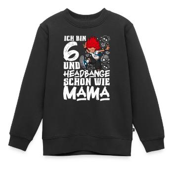 Ich bin 6 - Mädchen Rocker - Kinder Premium Organic Sweatshirt - Schwarz - Vorne - AI Model Kid Female (0cm)
