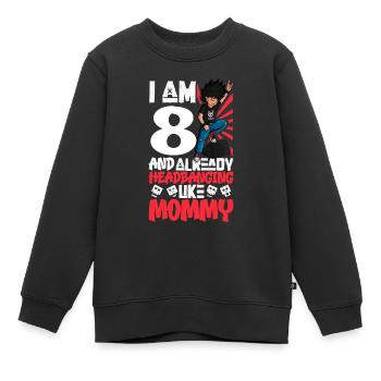 Ich bin 8 - Jungen Rocker - Kinder Premium Organic Sweatshirt - Schwarz - Vorne - AI Model Kid Female (0cm)