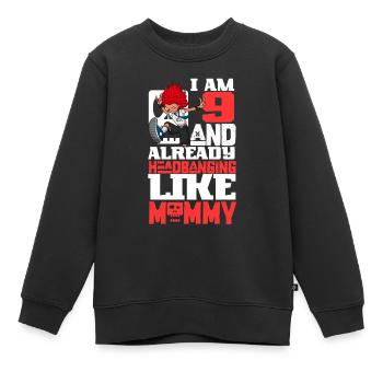 I'm 9 - Girl Rocker - Kids Premium Organic Sweatshirt - black - Front - AI Model Kid Female (0cm)