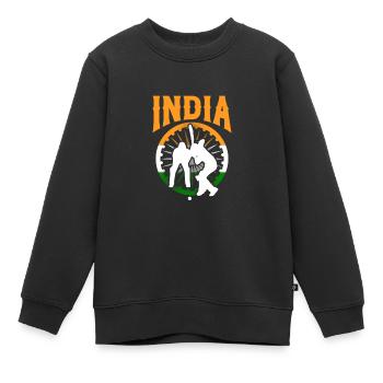 Cricket - Kinder Premium Organic Sweatshirt - Schwarz - Vorne - AI Model Kid Female (0cm)