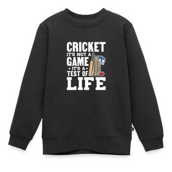 Cricket - Kinder Premium Organic Sweatshirt - Schwarz - Vorne - AI Model Kid Female (0cm)