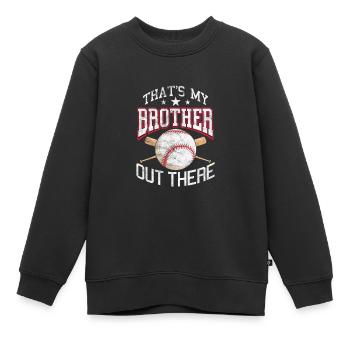 Baseball Soeur Frère Frères et Sœurs Cadeau - Sweat Premium enfant bio - noir - Devant - AI Model Kid Female (0cm)