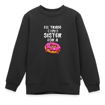 Soeur Frère Frères et sœurs Cadeau de famille - Sweat Premium enfant bio - noir - Devant - AI Model Kid Female (0cm)