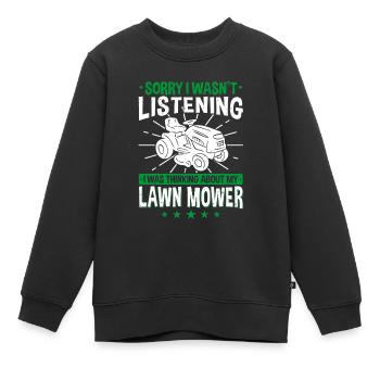 Lawn tractor Lawn mower Lawn mowing lawn keeper - Kids Premium Organic Sweatshirt - black - Front - AI Model Kid Female (0cm)