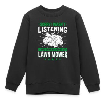 Tracteur de pelouse Cadeau Tondeuse autoportée Tonte de pelouse - Sweat Premium enfant bio - noir - Devant - AI Model Kid Female (0cm)