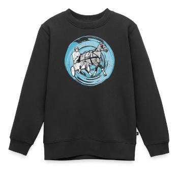 Trabrennpferd Trabrennsport Pferdesport Pferde - Kinder Premium Organic Sweatshirt - Schwarz - Vorne - AI Model Kid Female (0cm)