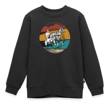 Trabrennpferd Trabrennsport Pferdesport Pferde - Kinder Premium Organic Sweatshirt - Schwarz - Vorne - AI Model Kid Female (0cm)