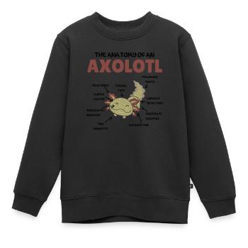 Axolotl Explication Anatomie d’un Axolotl - Sweat Premium enfant bio - noir - Devant - AI Model Kid Female (0cm)