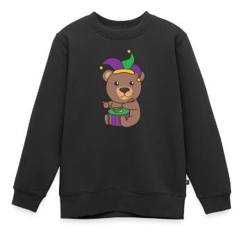 Fasching Bär mit Trommel Faschings Kostüm - Kinder Premium Organic Sweatshirt - Schwarz - Vorne - AI Model Kid Female (0cm)