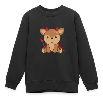Deer Halloween Cute Devil Witches Costume - Kids Premium Organic Sweatshirt - black - Front - AI Model Kid Female (0cm)