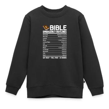 Bible Bible Versets chrétiens Don de Jésus - Sweat Premium enfant bio - noir - Devant - AI Model Kid Female (0cm)