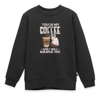 Kaffee - Kinder Premium Organic Sweatshirt - Schwarz - Vorne - AI Model Kid Female (0cm)