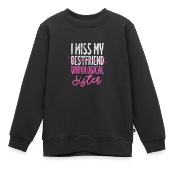 Soeur Frère Frères et sœurs Cadeau de famille - Sweat Premium enfant bio - noir - Devant - AI Model Kid Female (0cm)