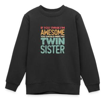 Soeur Frère Frères et sœurs Cadeau de famille - Sweat Premium enfant bio - noir - Devant - AI Model Kid Female (0cm)