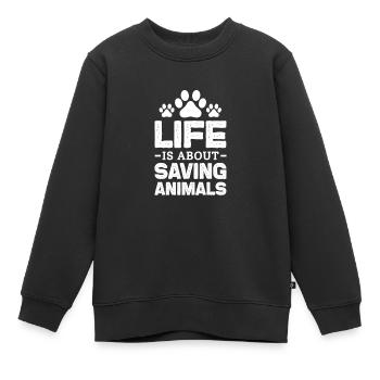 Tierrettung - Kinder Premium Organic Sweatshirt - Schwarz - Vorne - AI Model Kid Female (0cm)