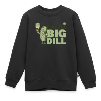Jouer au pickleball est le gros cornichon à l’aneth Jeu de mots - Sweat Premium enfant bio - noir - Devant - AI Model Kid Female (0cm)